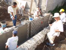 Building retaining walls for drainage